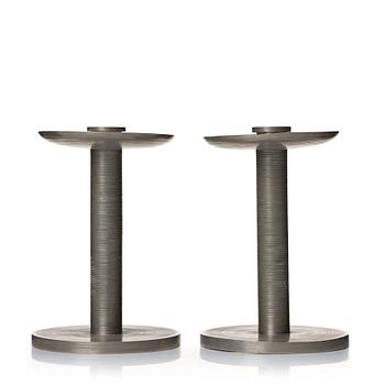 307. Björn Trägårdh, a pair of pewter candlesticks, Svenskt Tenn, Stockholm 1932.