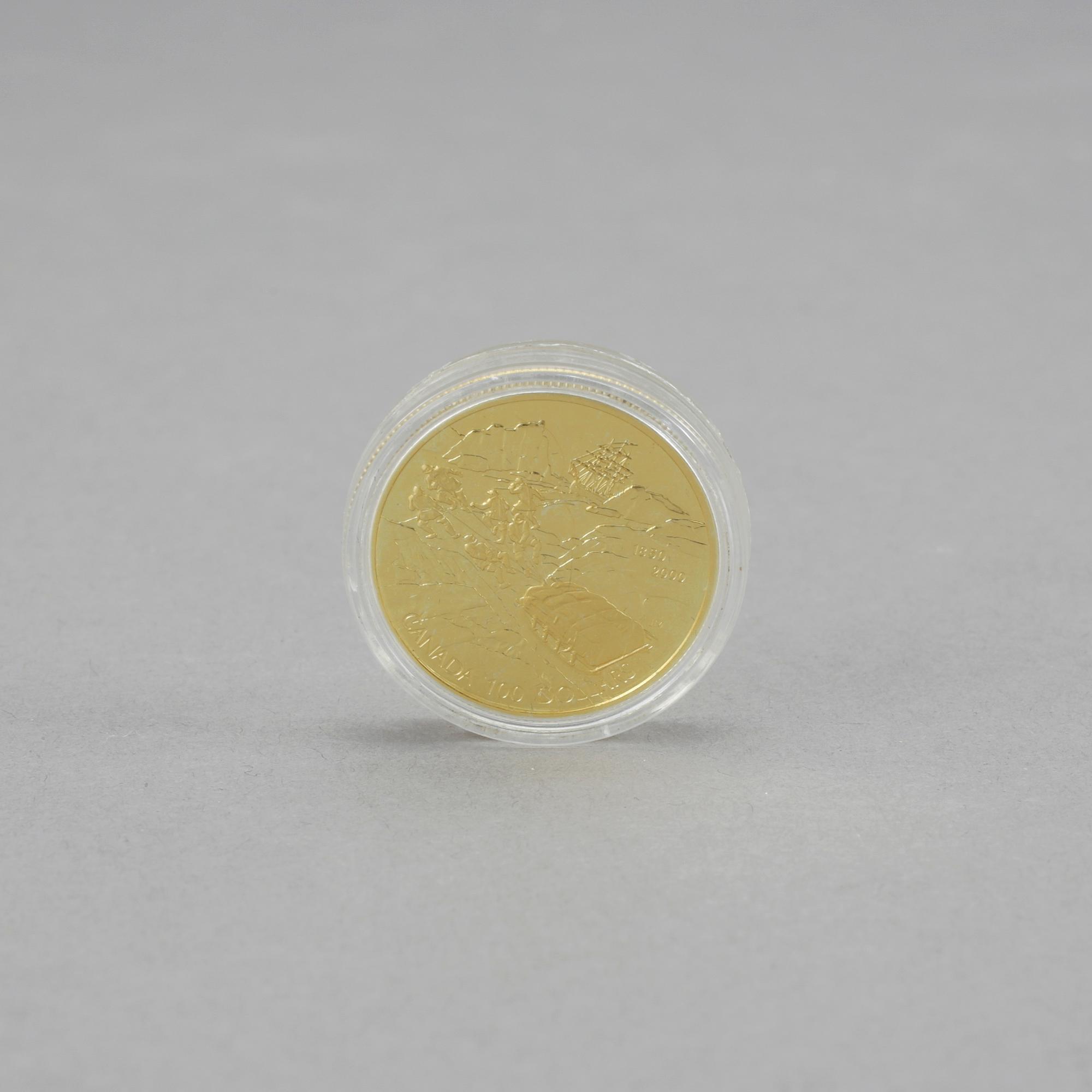 GULD & SILVERMYNT, 100 dollar, Elizabeth II, Canada 2000, 13,338g.
