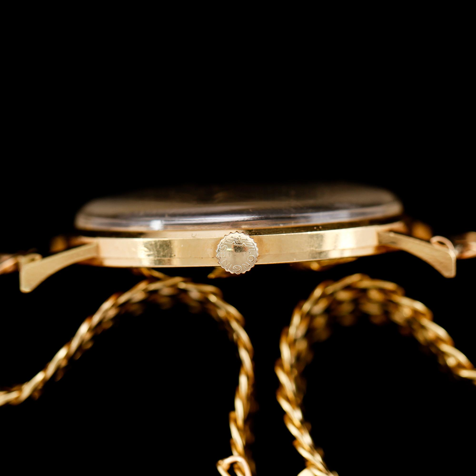 ARMBANDSUR, 18 k guld, Longines, 1970. Total vikt med armband 51 g.