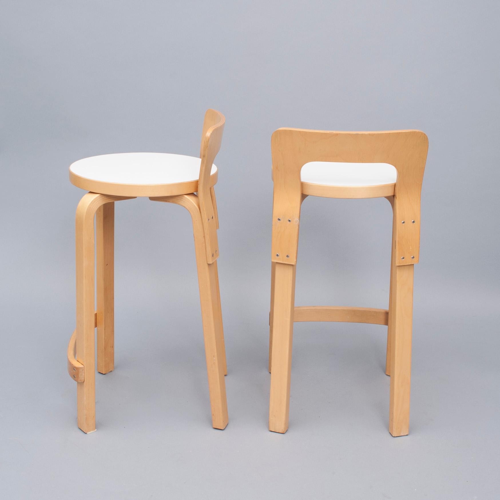 STOLAR, 4 st, modell K65, Alvar Aalto, Artek, 1980-tal.
