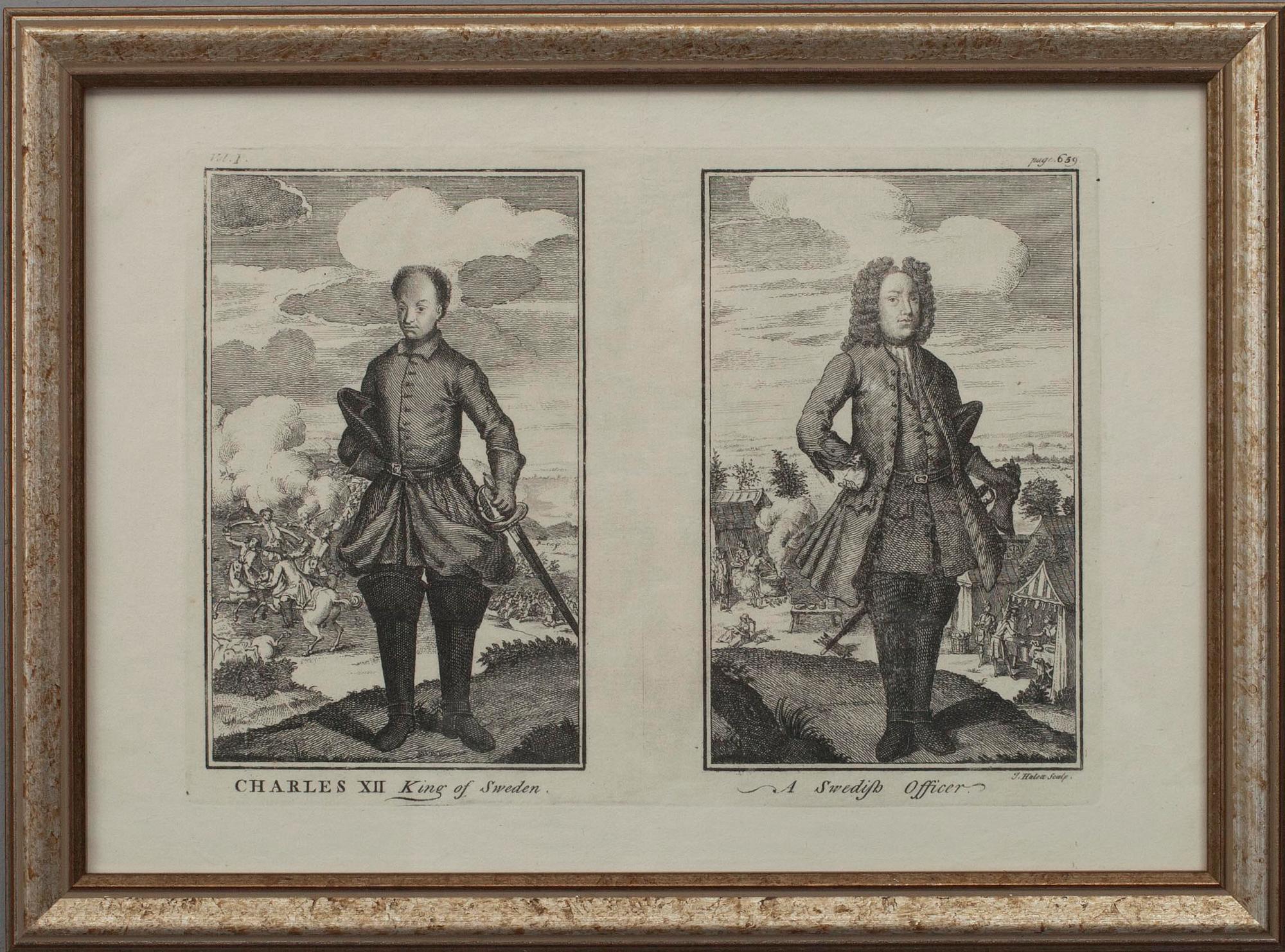 KOPPARSTICK, 2 st, LITOGRAFIER, 2 st, 1600-1800-tal.