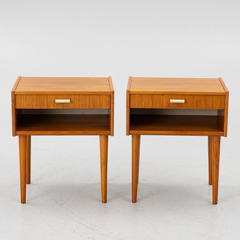Bedside tables, a pair, 1960s.