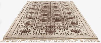 Märta Måås-Fjetterström, A 'Skvattram' carpet, knotted pile in relief, ca 365 x 228 cm, signed AB MMF.