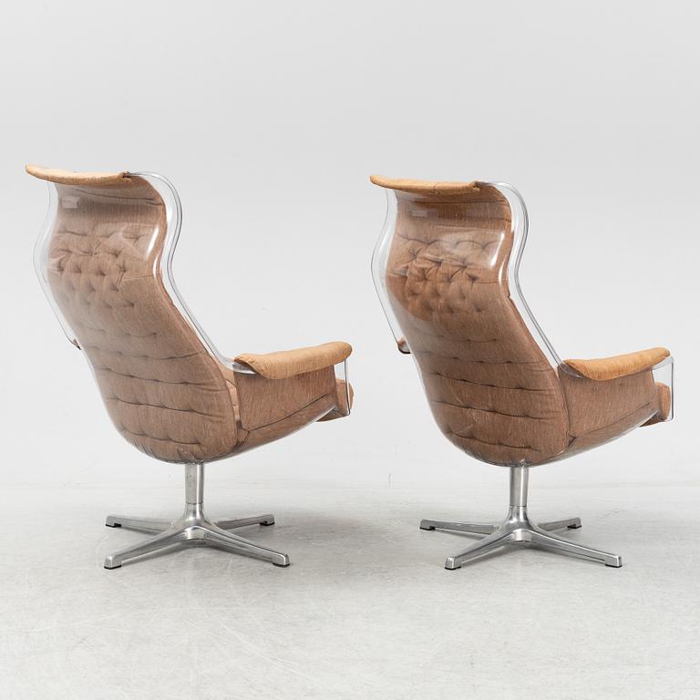 Alf Svensson & Yngve Sandström, a pair of 'Galaxy' armchairs, Dux, 1970's.