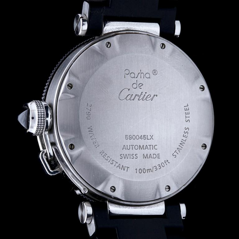 CARTIER, Pasha, automatisk, stål, ca 2005.