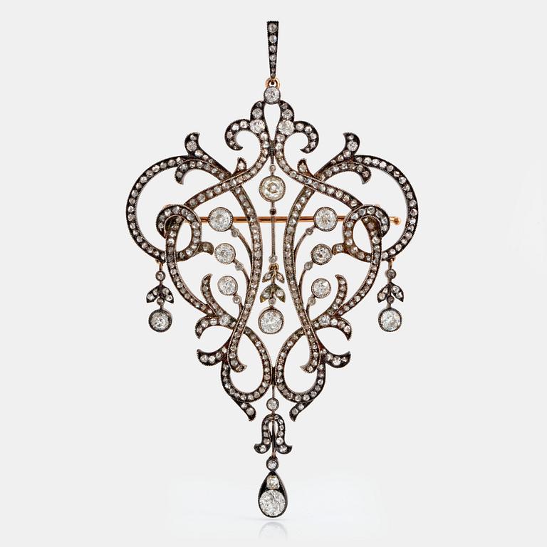 Belle époque hängsmycke/brosch, troligen Fabergé ca 1905.