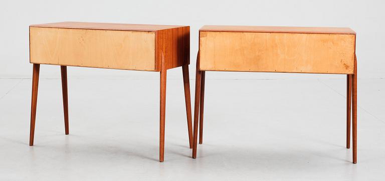 SÄNGBORD, ett par, teak AB Glas & Trä. 1950-60-tal.