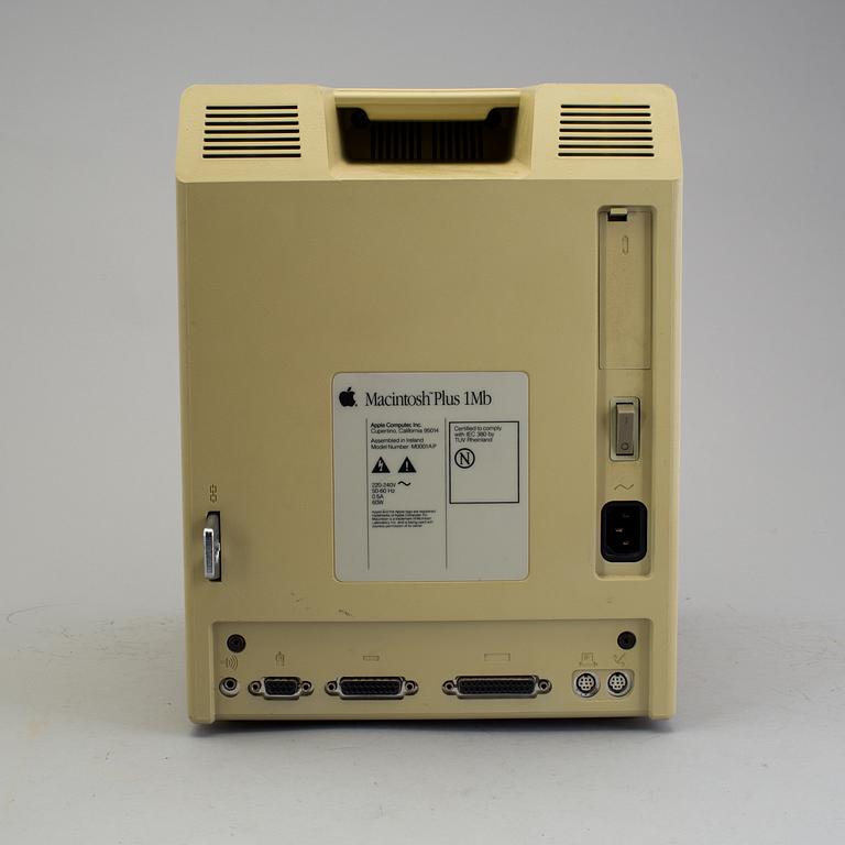 a Macintosh Plus 1Mb Apple computer from the late 1980s.