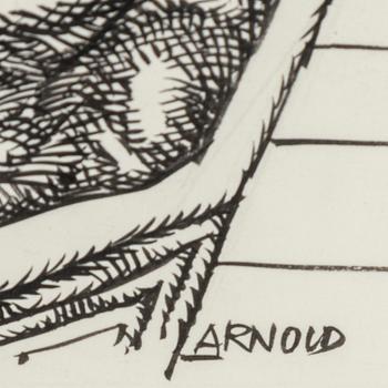 HANS ARNOLD, tusch, signerad.