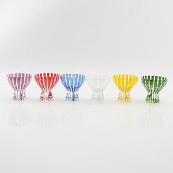 Bengt Orup, glas 9 st  "Strikt", Johansfors 1950-tal.