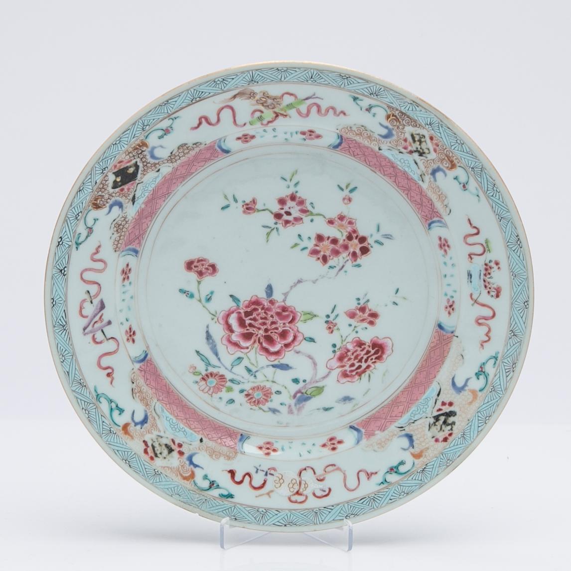 Tallrikar, 5 st, porslin, Kina, Qianlong (1736-95).