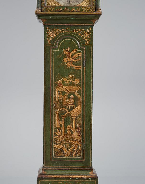 A longcase clock by B Shuckforth (1754- 1760).