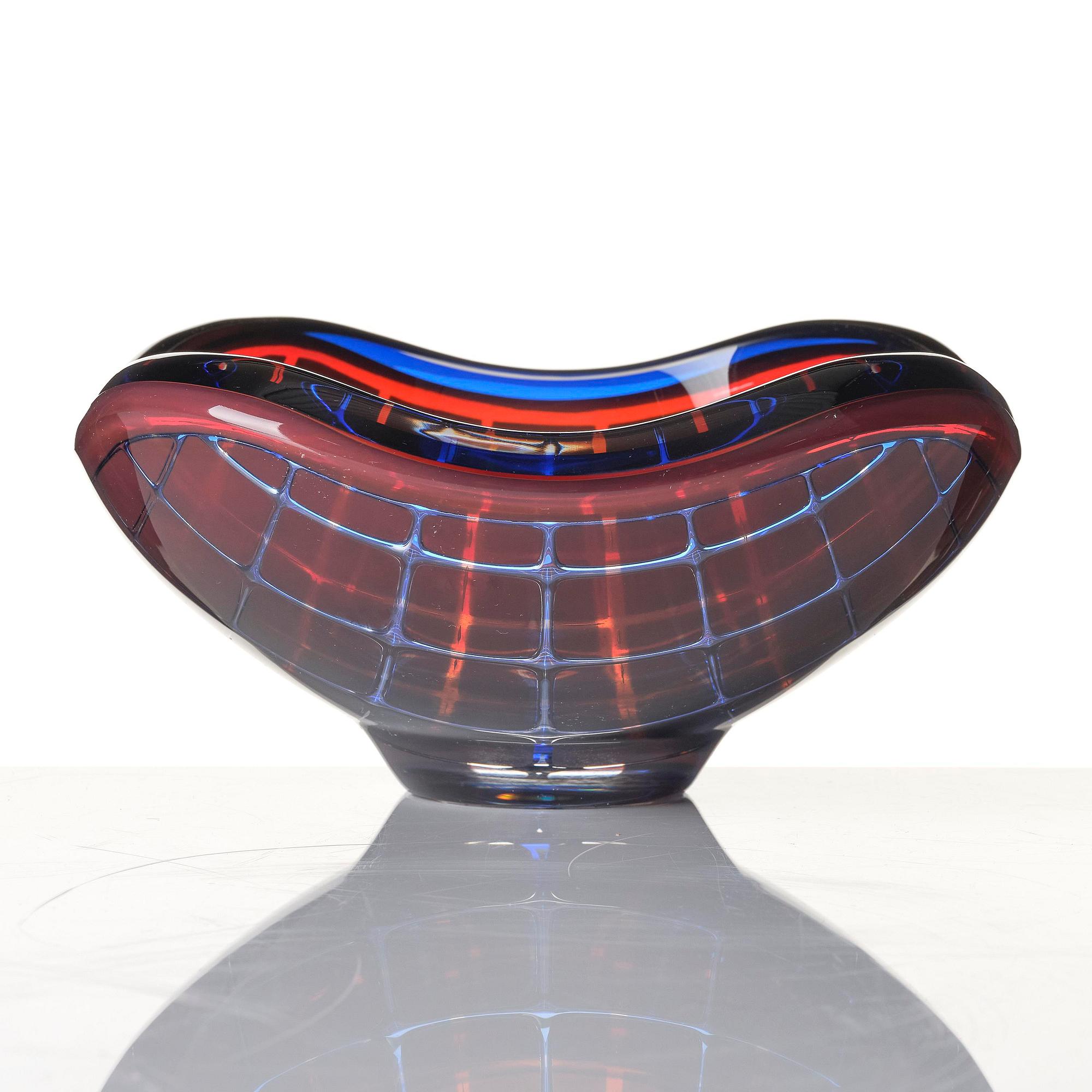 Sven Palmqvist, skål, ”Dubbel-Ravenna”, glas, Orrefors, 1961, nr 1858.