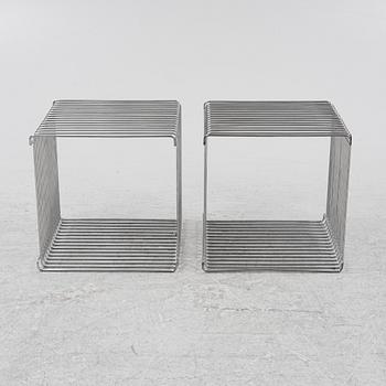 Verner Panton, a pair of 'Wire' shelves/bedside tables, Montana, Denmark.