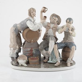 Figurin, porslin, "Happy Tavern Drinkers", Llardo, Spanien.