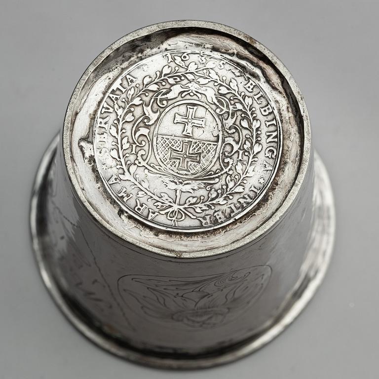 Lorens Andersson Wall, bägare, silver, Norrköping (verksam 1682-1695-). Barock.
