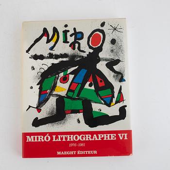 Böcker, 3 st, "Miró Lithographe" Maeght Editeur, III., V. & VI, Paris, Frankrike, 1964-81.