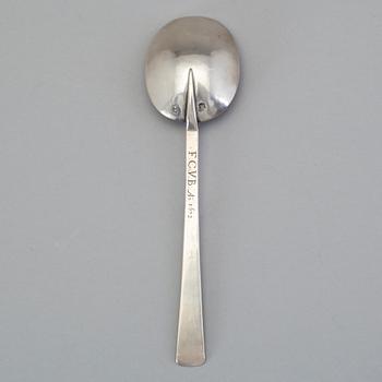 A Baltic 17th century silver spoon, mark of Michael Krezner, Riga.