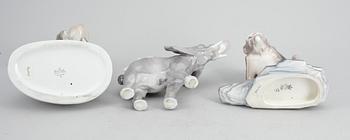FIGURINER, 3 st, porslin, Royal Copenhagen, Rosenthal samt Dahl Jensen. Danmark och Tyskland.