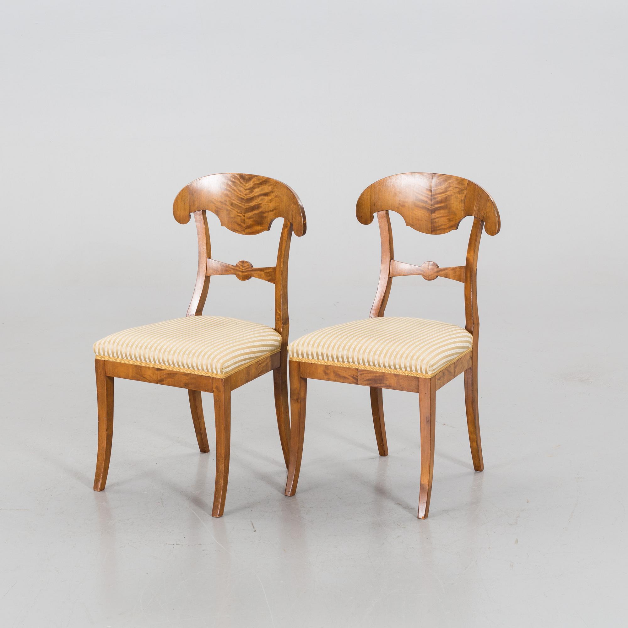 2 pcs of chairs, mid 19th century, Karl Johan,