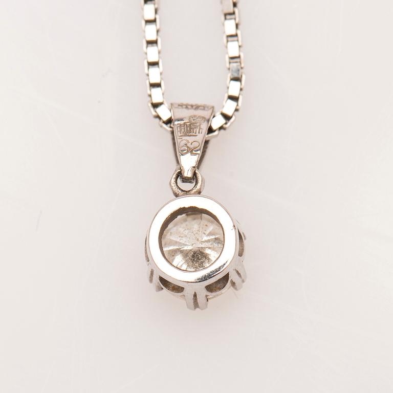 Collier med hänge, 18K vitguld med briljantslipad diamant.