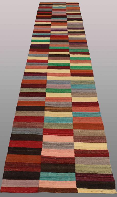 RUNNER, flat weave, ca 393 x 79 cm.