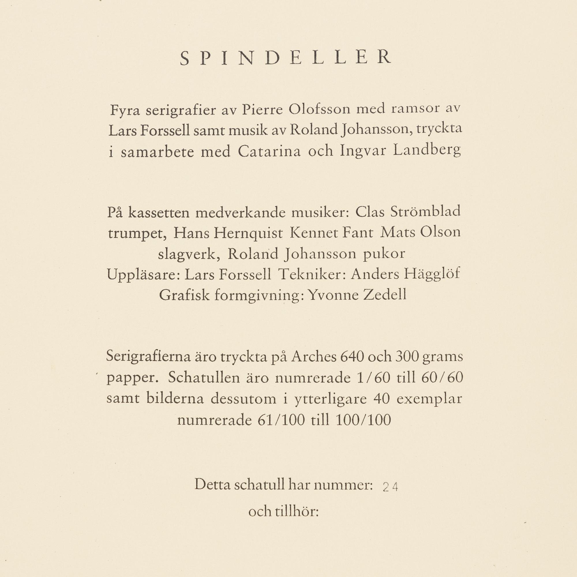 Pierre Olofsson, "Spindeller", mapp.