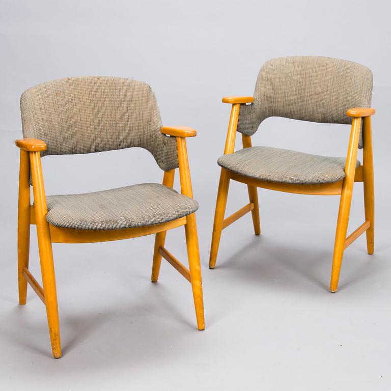 OLOF OTTELIN, Two mid 20th century "Status" armchairs for Keravan Puusepäntehdas, Stockmann, Finland,