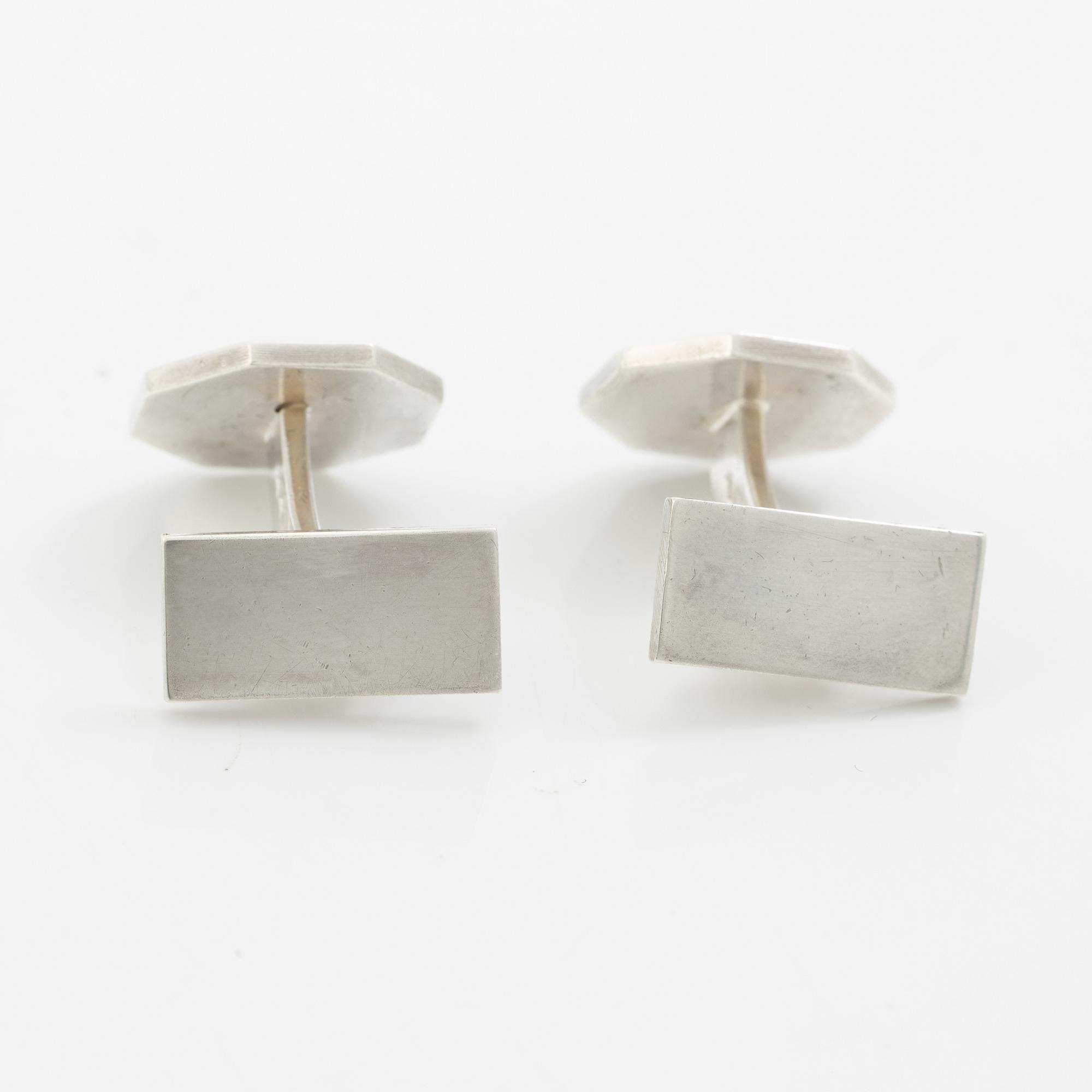 Wiwen Nilsson, a pair of cufflinks, sterling silver, Lund 1962.