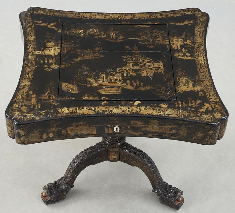 A lacquer games table. Qing dynasty, 19th Century.