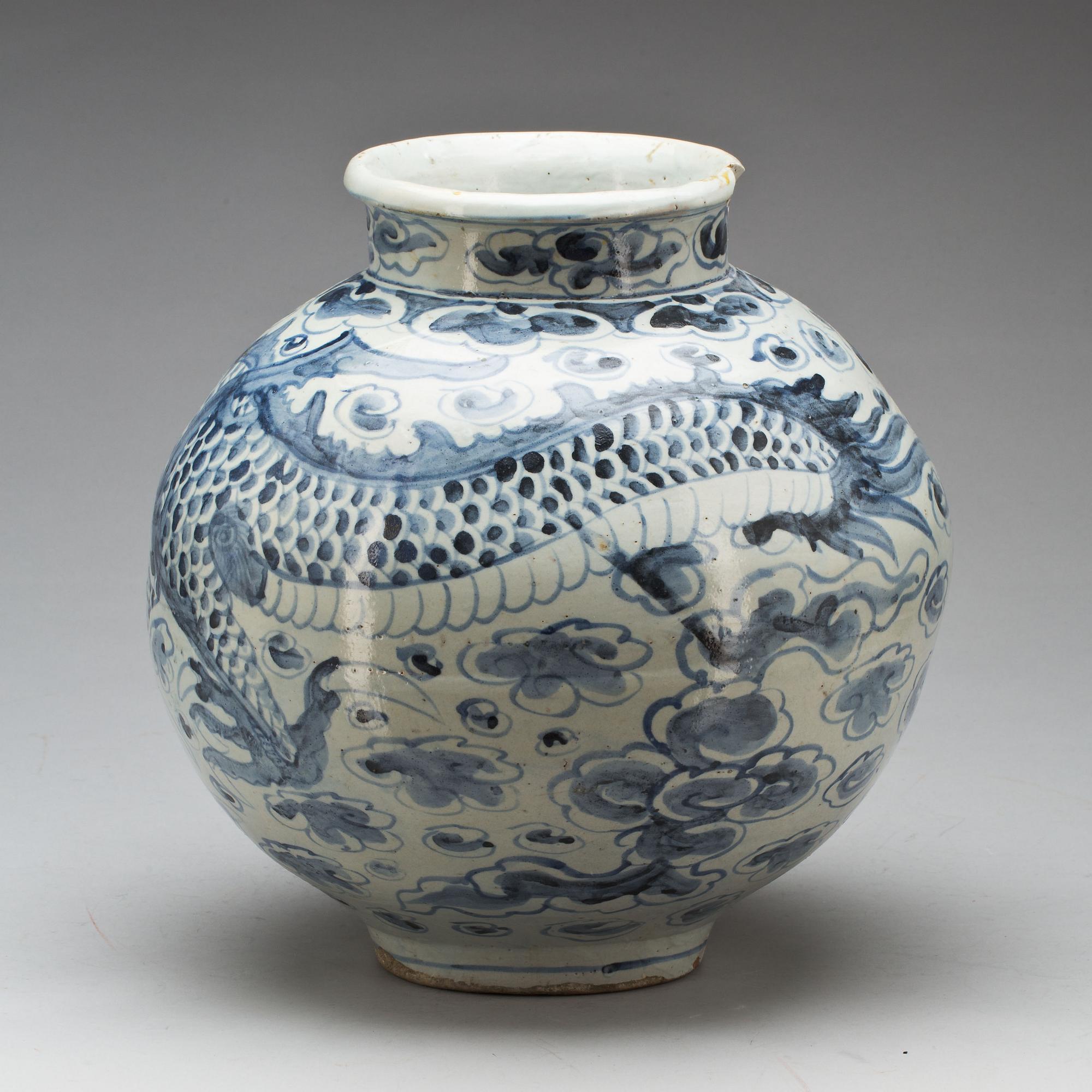 URNA, porslin, Korea, Shoson, 1800-tal.