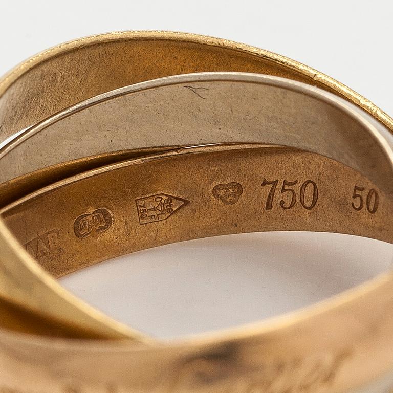 Cartier, ring, “Trinity”, 18K gold in three colours.
