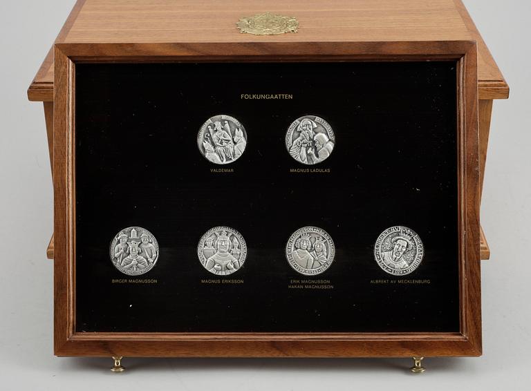MYNTSAMLING, 59 st, silver, Sporrong, 1976-79. Vikt ca 2800 gram.
