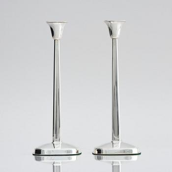 Sven-Arne Gillgren, a paif of silver candelsticks, design Sven-Arne Gillgren, company Guldsmedsaktiebolaget, Stockholm 1965.