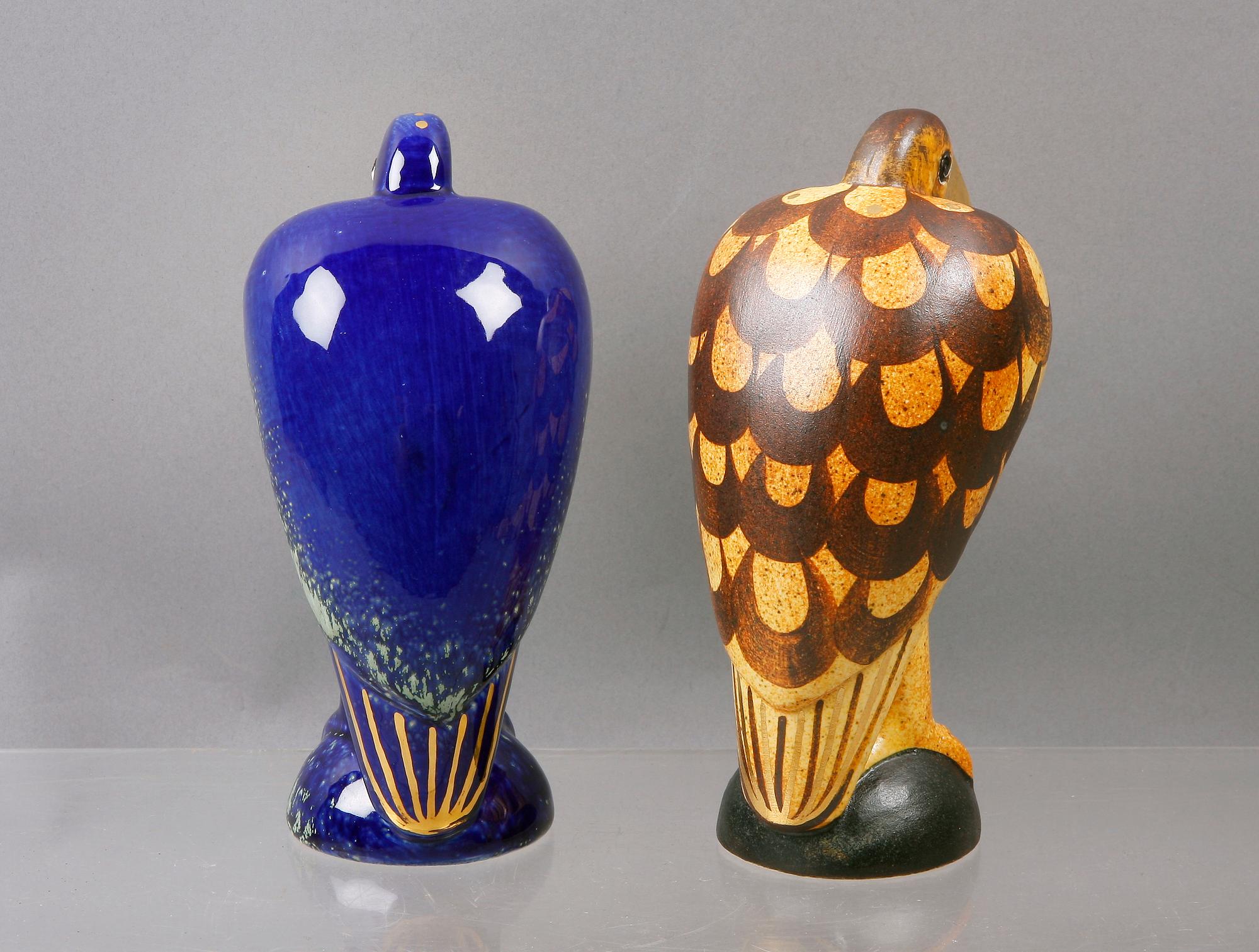 FIGURINER, 2 st, stengods, Lisa Larson.