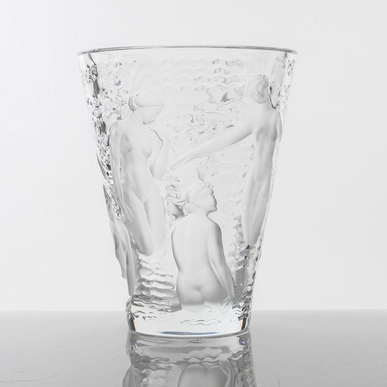 René Lalique, after, vase, "Ondines", France.