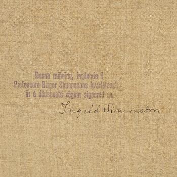 Birger Simonsson, olja på duk, signerad av dödsboet.