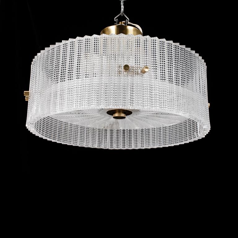 TAKLAMPA, glas, Carl Fagerlund, Orrefors, 1900-talets mitt.