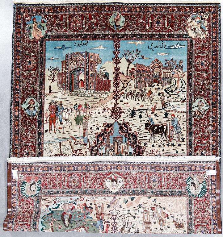 MATTA, old Täbris figural. Ca 305x220 cm.