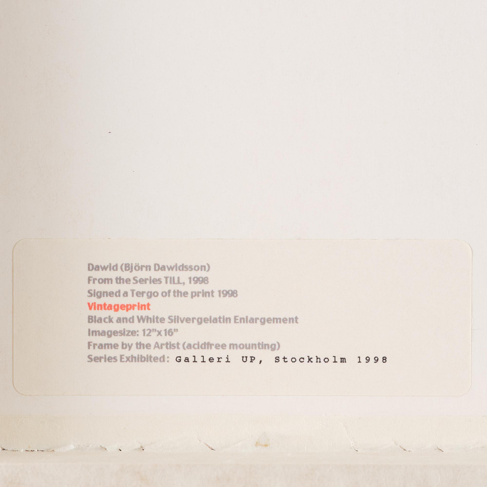 Dawid (Björn Dawidsson), From the series "TILL", 1998.