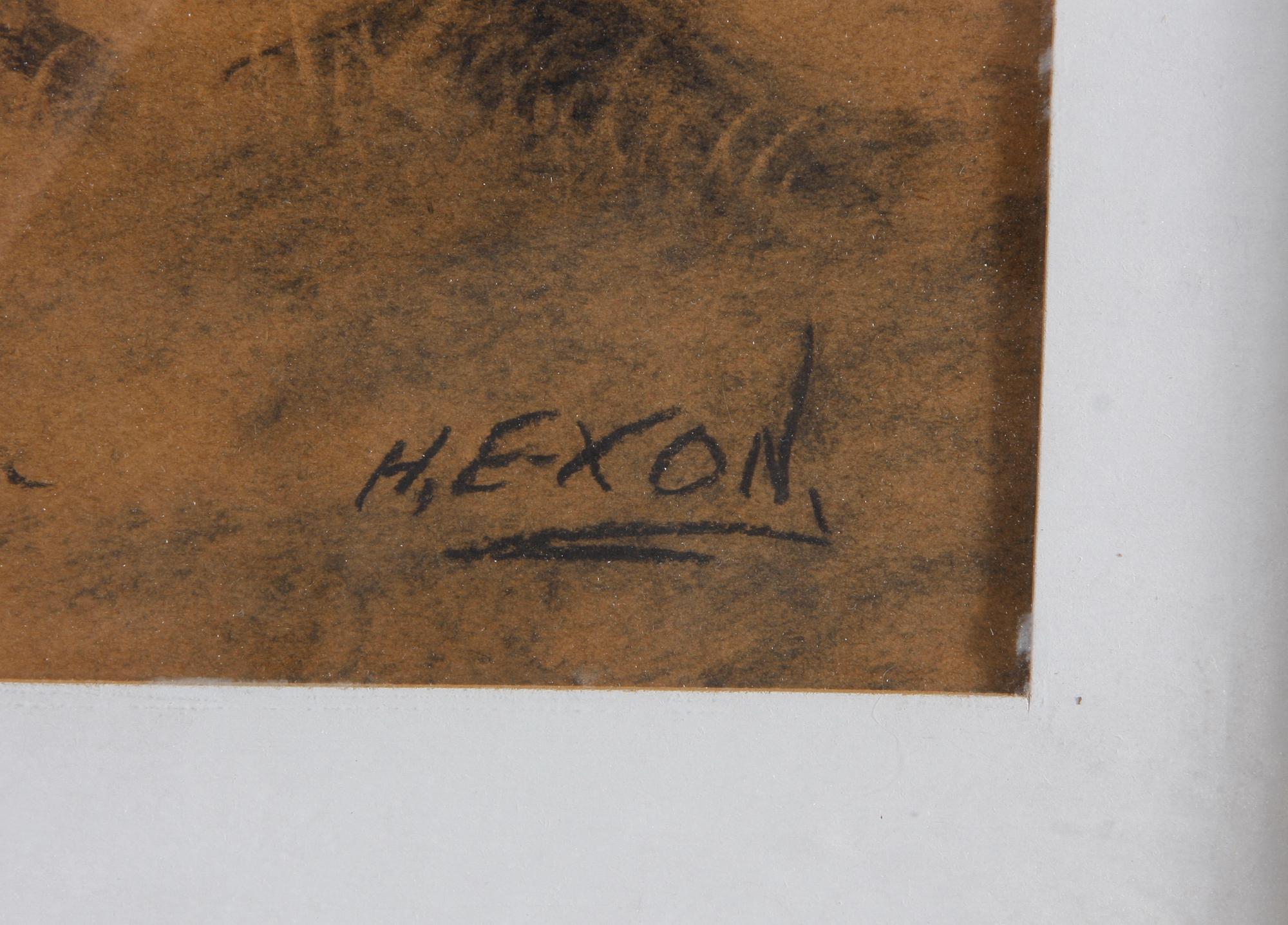 OKÄND KONSTNÄR, krita, sign H. E-xon.