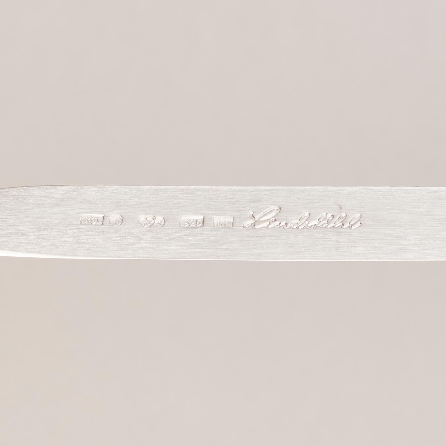 A sterling silver letter knife, mark of Rolf Lindståhl, Stockholm 2000.