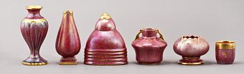 PARTI FLINTGODS, 22 delar, Josef Ekberg, Gustavsberg, 1900-talets första hälft.