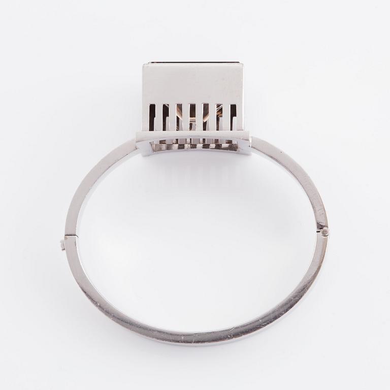 Sigurd Persson, an 18K white gold and smoky quartz bracelet, Stockholm 1962.