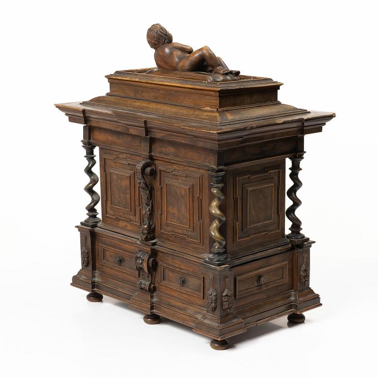A Baroque style miniature cabinet, 19th century.