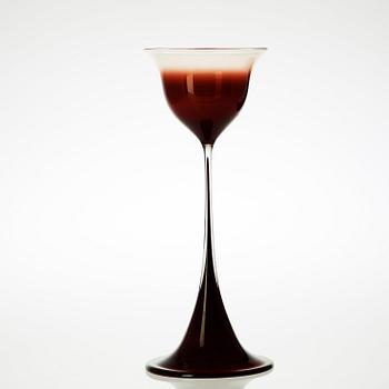 A Nils Landberg glass goblet, Orrefors.
