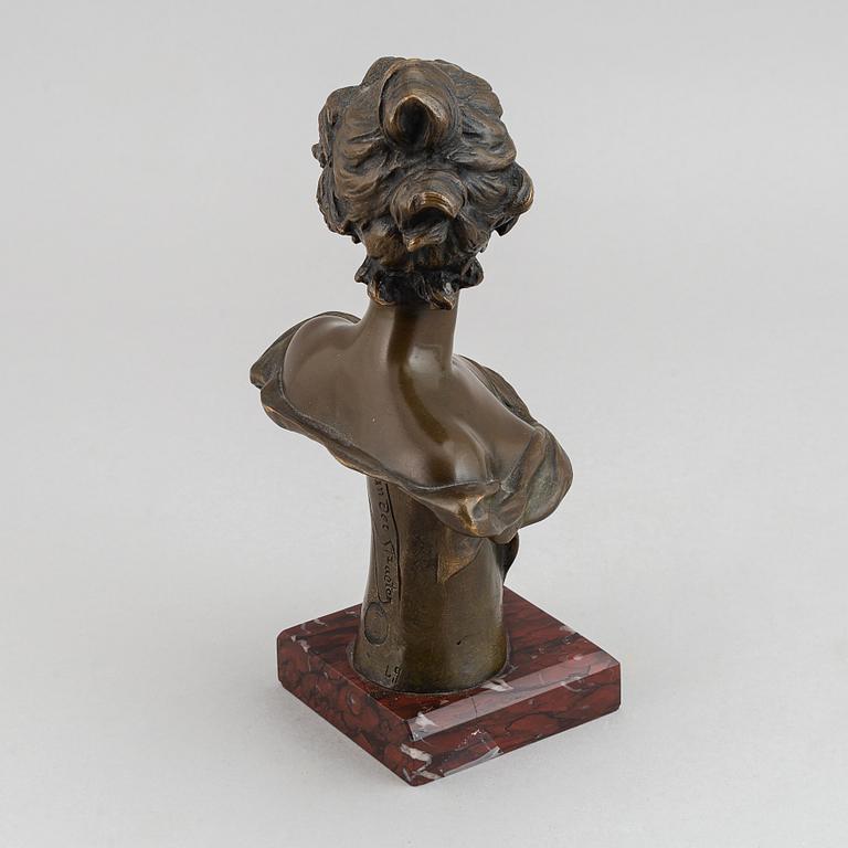 Georges van der Straeten, skulptur. Brons, signerad, gjut.stämpel. Total höjd 22,5 cm.