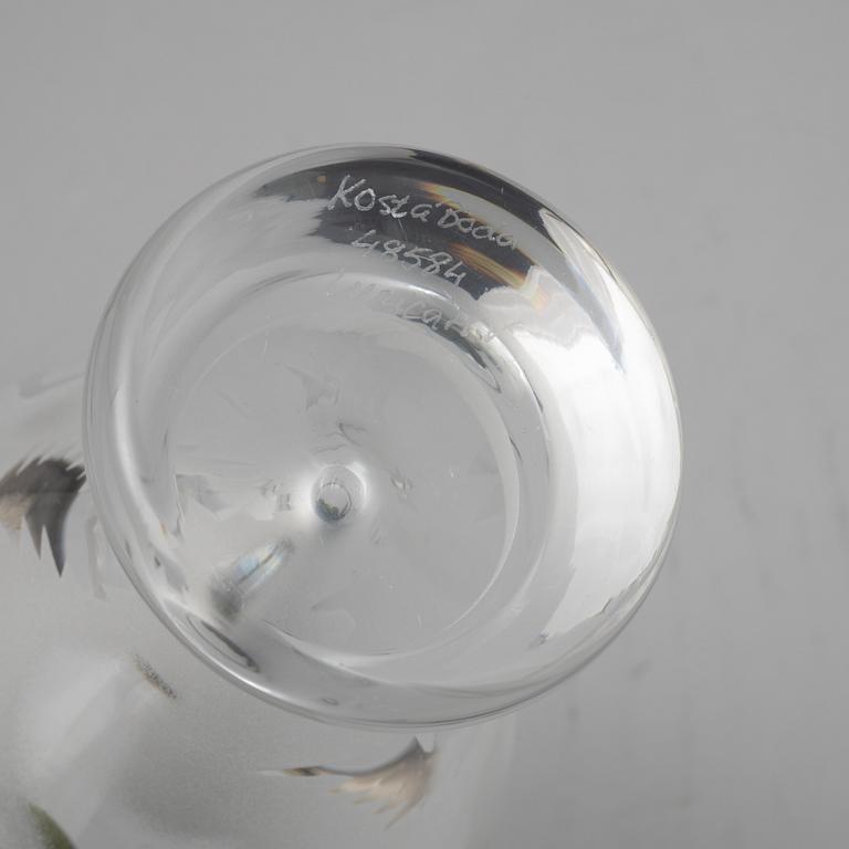 Ulrica Hydman-Vallien, vaser, 2 st, glas, "Charm" Kosta Boda, 1980-tal.