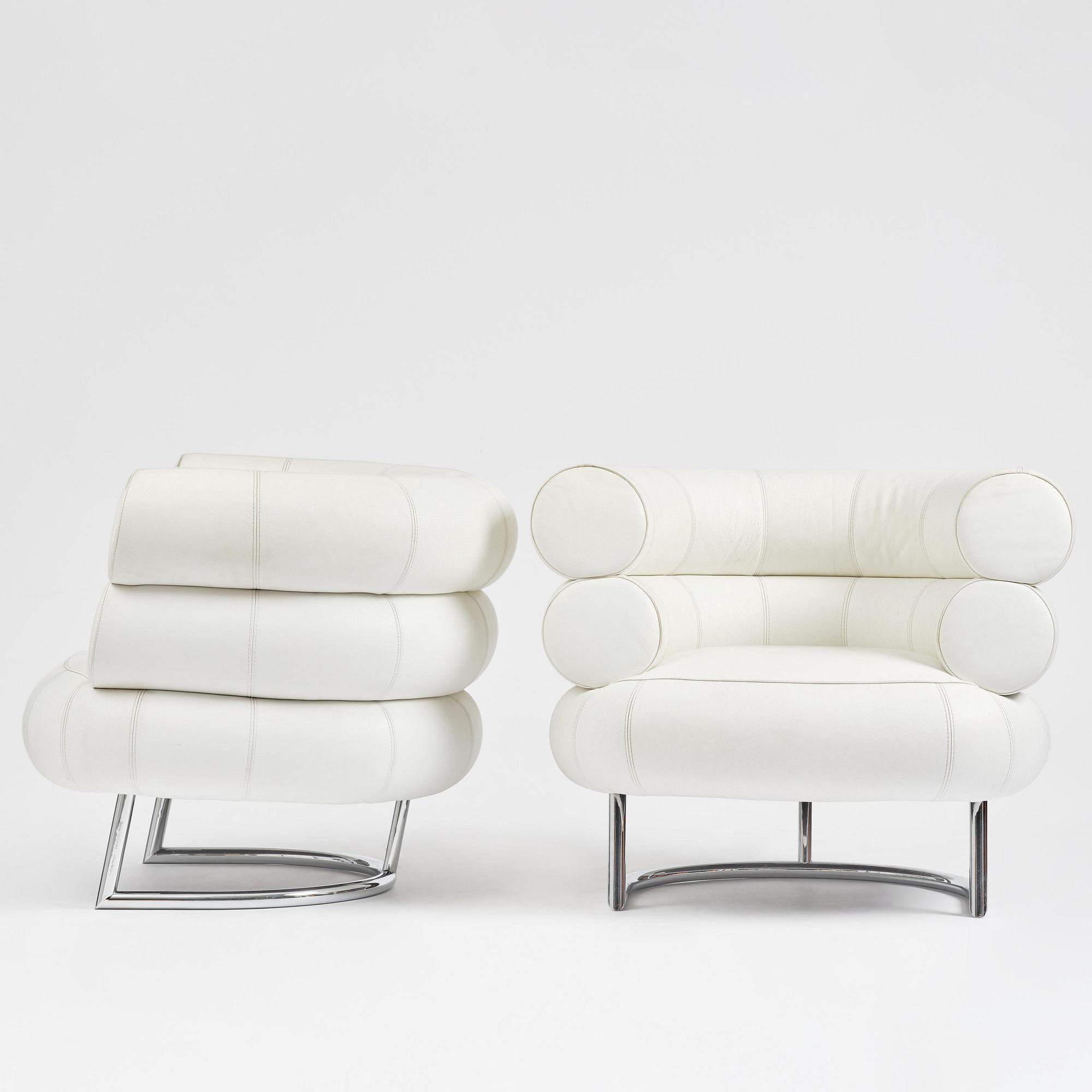 Eileen Gray, fåtöljer, ett par, "Bibendum", ClassiCon, Tyskland, efter 1990.