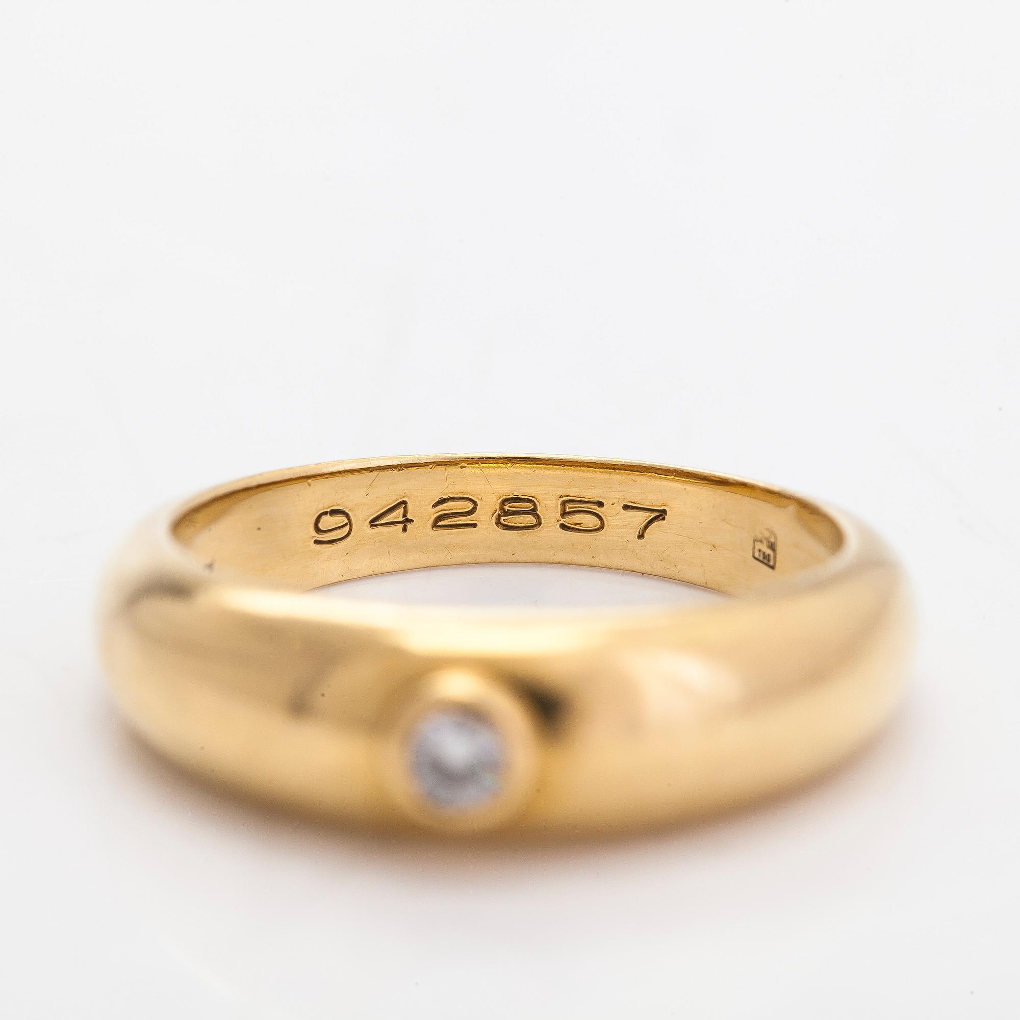 Cartier, ring, 18K gold with a brilliant-cut diamond approx. 0.07 ct.